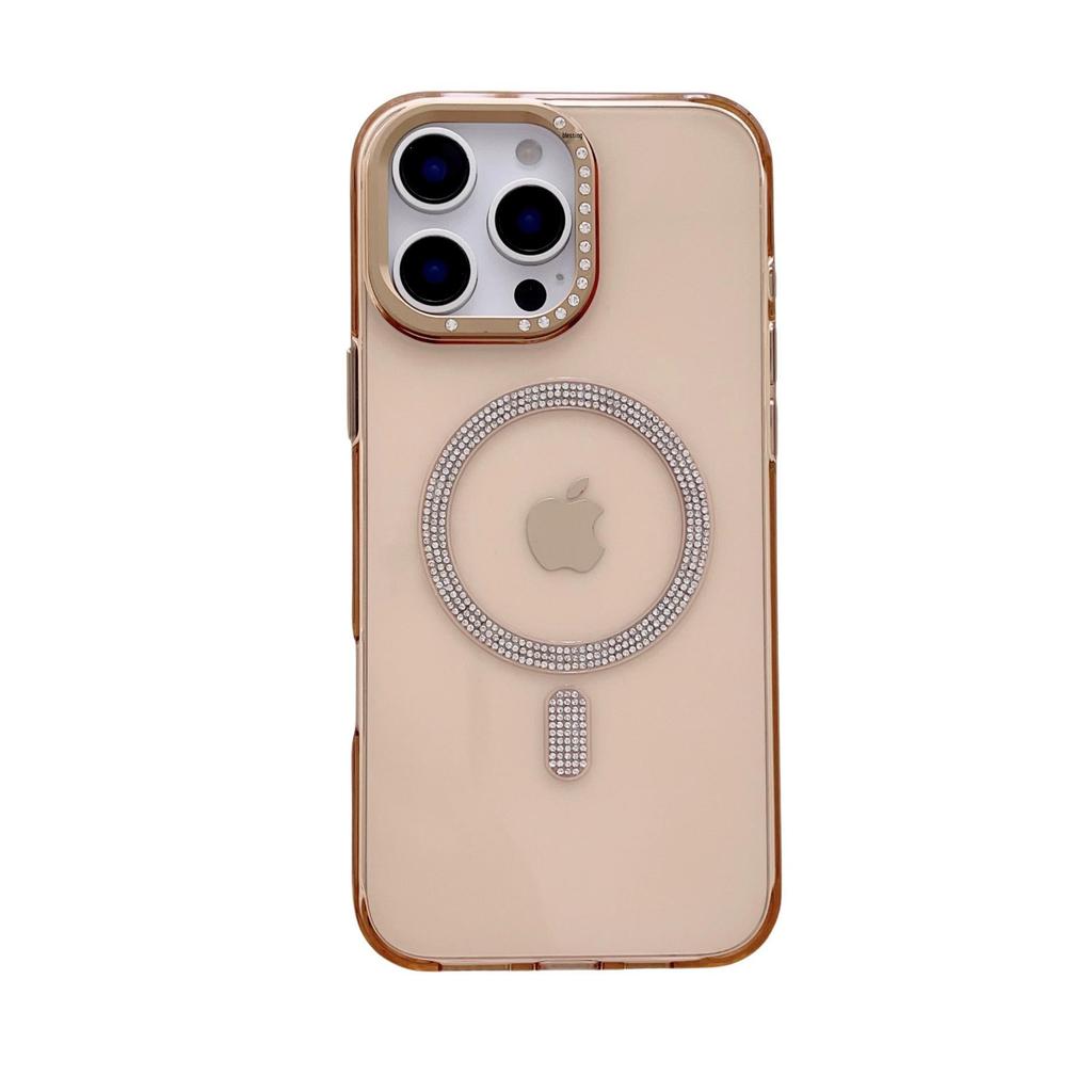 iPhone 18 Pro Max Starry Crystal Clear Magnetic Case with Rhinestone Lens