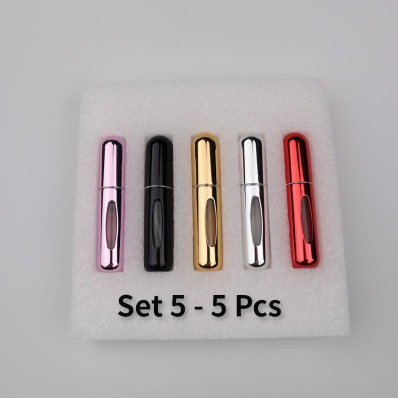 5Pcs 5ml Perfume Refill Bottle Sets Mini Portable Refillable Spray Scent Pump Empty Cosmetic Containers Atomizer
