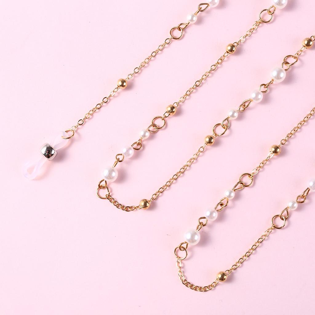 Women Fashion Pearl Beads Nonslip Eyeglass Chain