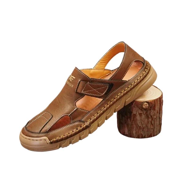 Mote Italiensk Merke Herre Casual Sandaler Massasjesåle Herre Oxford Sko Pustende Sommer Kjøresko Sklisikker Håndlaget Såle