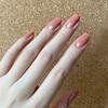 24Pcs Long Euro Square Acrylic Fake Nails Solid Burgundy Full Coverage Press On Removable False Nail Art