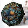 Global Logistics Network Pattern Umbrella, Portable and Foldable Design, 8 Ribs, a Casual Accessory for Halloween, Christmas, and Birthday Gifts.
