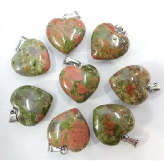 20MM Heart-Shaped Natural Crystal Stone Pendant Necklace DIY Accessory