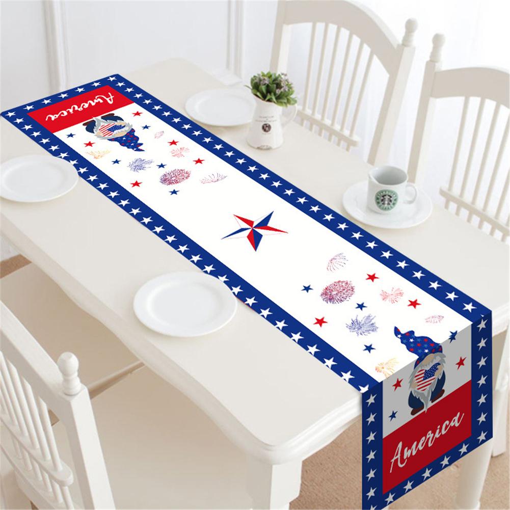 Independence Day Cotton Linen Table  Runner Dresser Scarves Truck Non-Slip  Usa Flag Decor