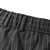 Men's Striped Dress Pants with Elastic Waistband and Button Closure for Business Work