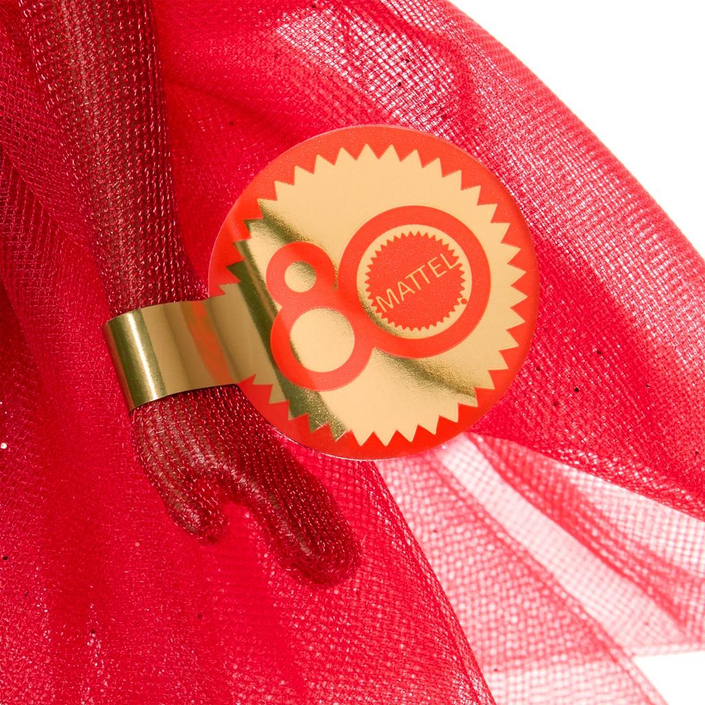 Barbie Mattel 80th Anniversary Brunette Signature Doll, BLACK, Dress-Up Doll/House, Pretend Play, Barbie Doll, Ages 6+, Red, JBJ18