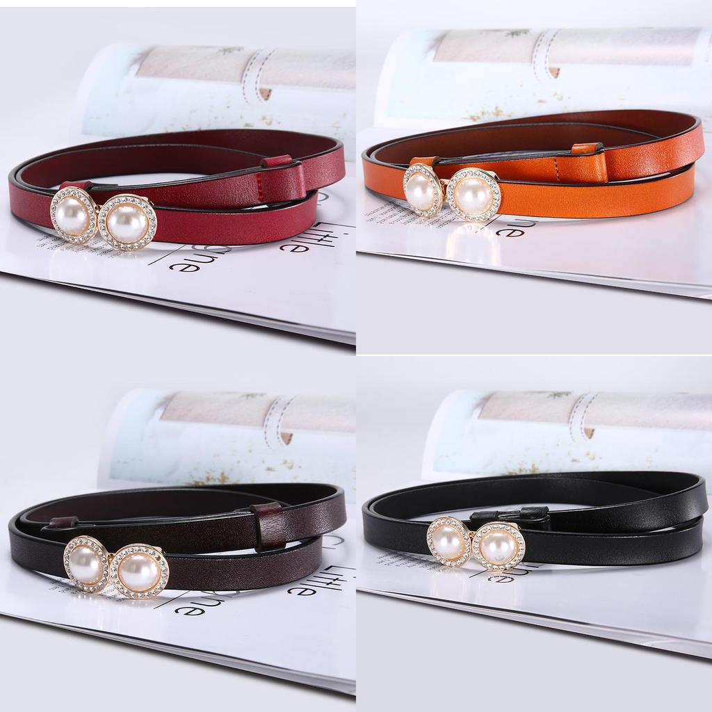 Product Category Womens Genuine Leather Belt With Pearl Decor For Casual Fashion And Elegant Styling