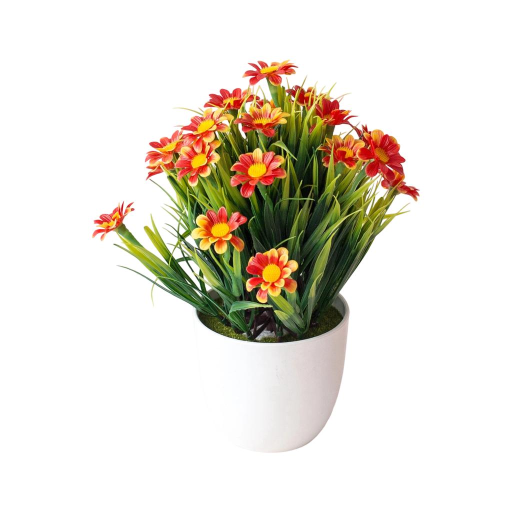 Spring Grass Chrysanthemum Artificial Flower Potted Set Home Simulation Green Plant Decoration Ornaments