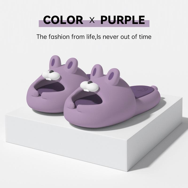 Slippers Women Cartoon Rabbit Brand  Indoor Floor  Non-Slip Platform Thick Bottom Beach Cool Sandals Sandalias De Mujer 2024