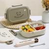 2 Pc Lunch Box BPA Free Microwave Safe Large Capacity Leak-proof Bento Box Portable Divided Food Storage