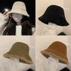Chic Warm Lamb Wool Bucket Hat For Winter Women Stylish Cozy Fuzzy Cute Fisherman Hat