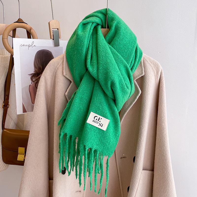 New solid color casual scarf simple fashion scarf men's and women's thickened versatile shawl