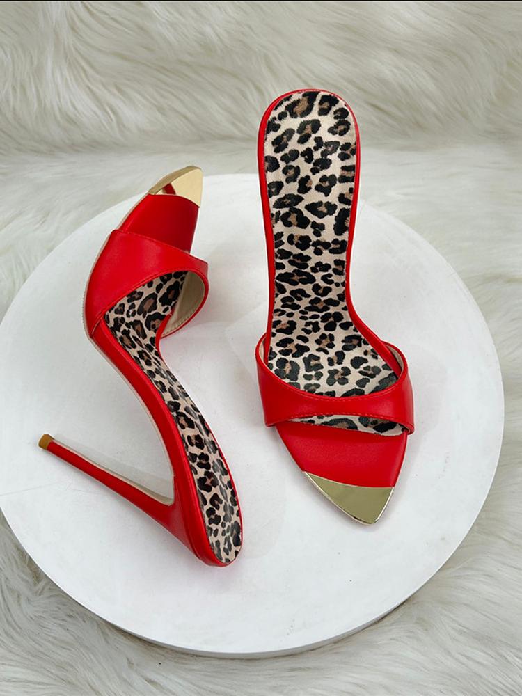 

Модные FHC Новые 12 см Женские Босоножки-слайды на высоком каблуке, Летняя обувь из овчины, Шлепанцы, Леопардовые тапочки, Красные. Размер 33-45,46, Дропшиппинг 34 красный