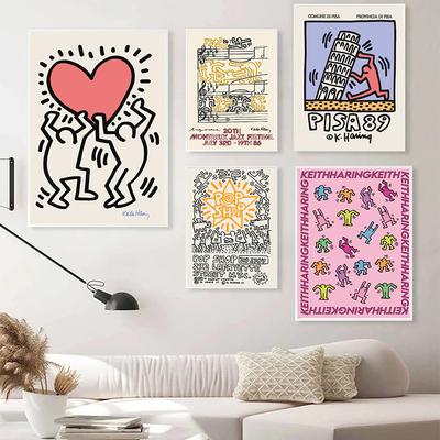 Keith Art Exhibition Poster Vintage Pop Canvas Painting Gallery Wall Art Pictures Pisa Abstract Print Home Decor For Living Room