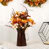 Artificial Fall Flowers with Metal Pot Realistic Floral Arrangement for Home Decoration