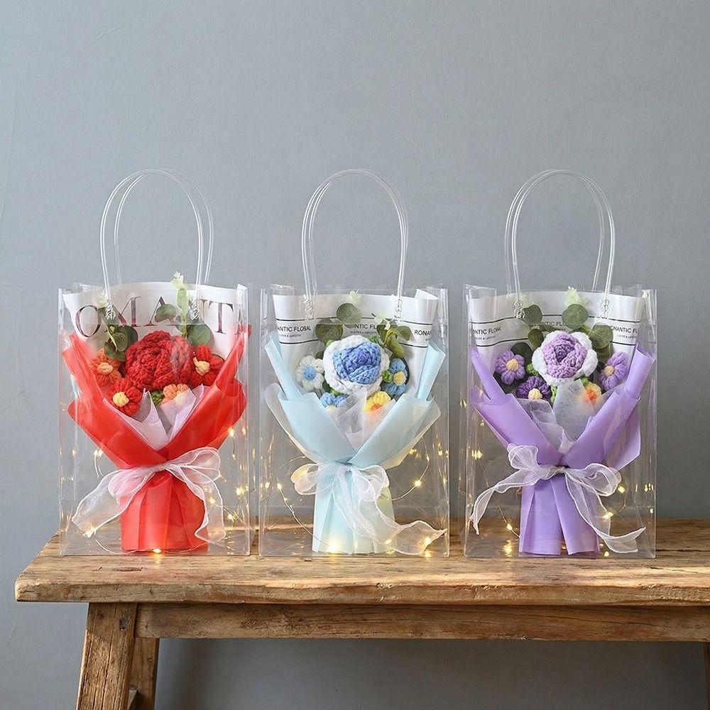 Romantisch Gebreide Rozenbos Chinese Stijl Nepbloem voor Verjaardagscadeau Vriendin