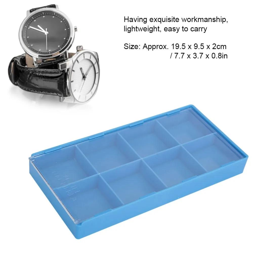 Portable 8 Grid Watch Parts Storage Box Plastic Material Watch Tools Storage Box Plastic Storage Tray Table Top Use