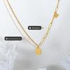 18K Gold-Plated Geometric Letter Pendant Necklace - Durable & Fashionable Titanium Steel Jewelry