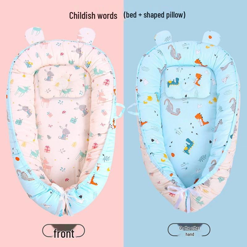 Tragbares Baby-Nestbett mit abnehmbaren waschbaren Stoßstangenpolstern - Faltbares und beruhigendes Design