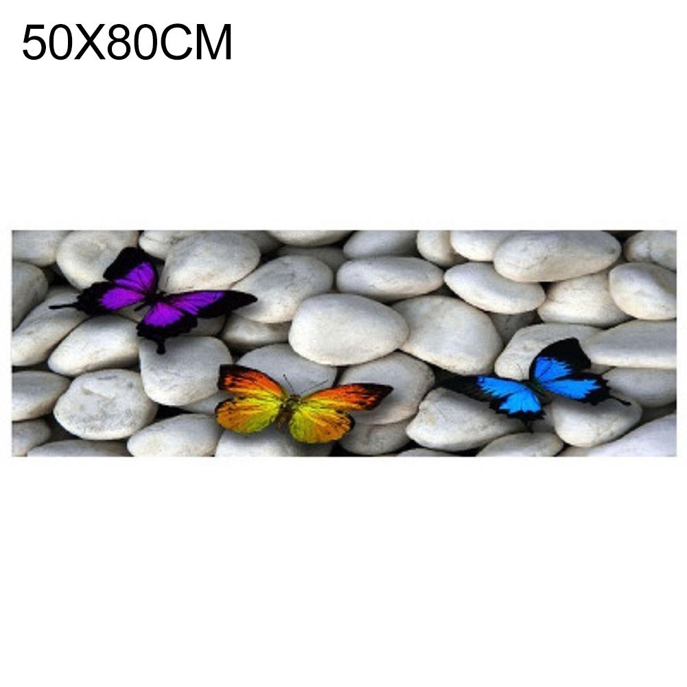 DYS Home Decor Cobblestone Butterfly Pattern Floor Mat Bathroom Non-slip Absorbent Rug Carpet
