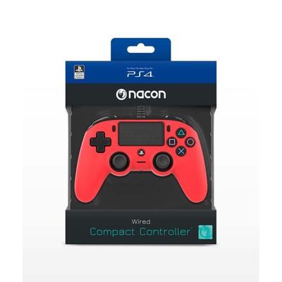 Spielcontroller - Nacon - Gaming Illuminated Compact Controller - Rot - Kabelgebunden - PS4