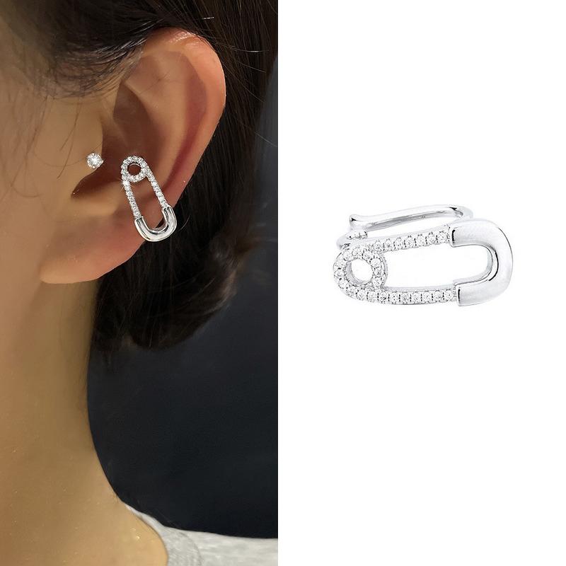 Shiny Cross Stars Tassel Clip Earrings Fake Piercing Ear Cuff Clip-On Earrings Without Hole Clips On Ears Earring Star Cartilage