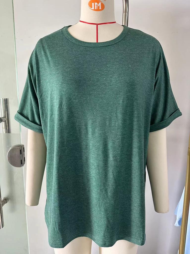 Women S Loose Fit Round Neck Short Sleeve T Shirt Summer Plus Size