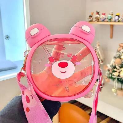 750MLKettle Orsetto Carino Borraccia con Cannuccia Estiva Borraccia in Tritan Borraccia di Plastica Tazza d'Acqua Kawaii per Bambini per la Scuola