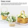 Mini Miniature Dollhouse Basket Handmade Fashion Hand Woven Basket DIY Paper Vine Handheld Flower Basket