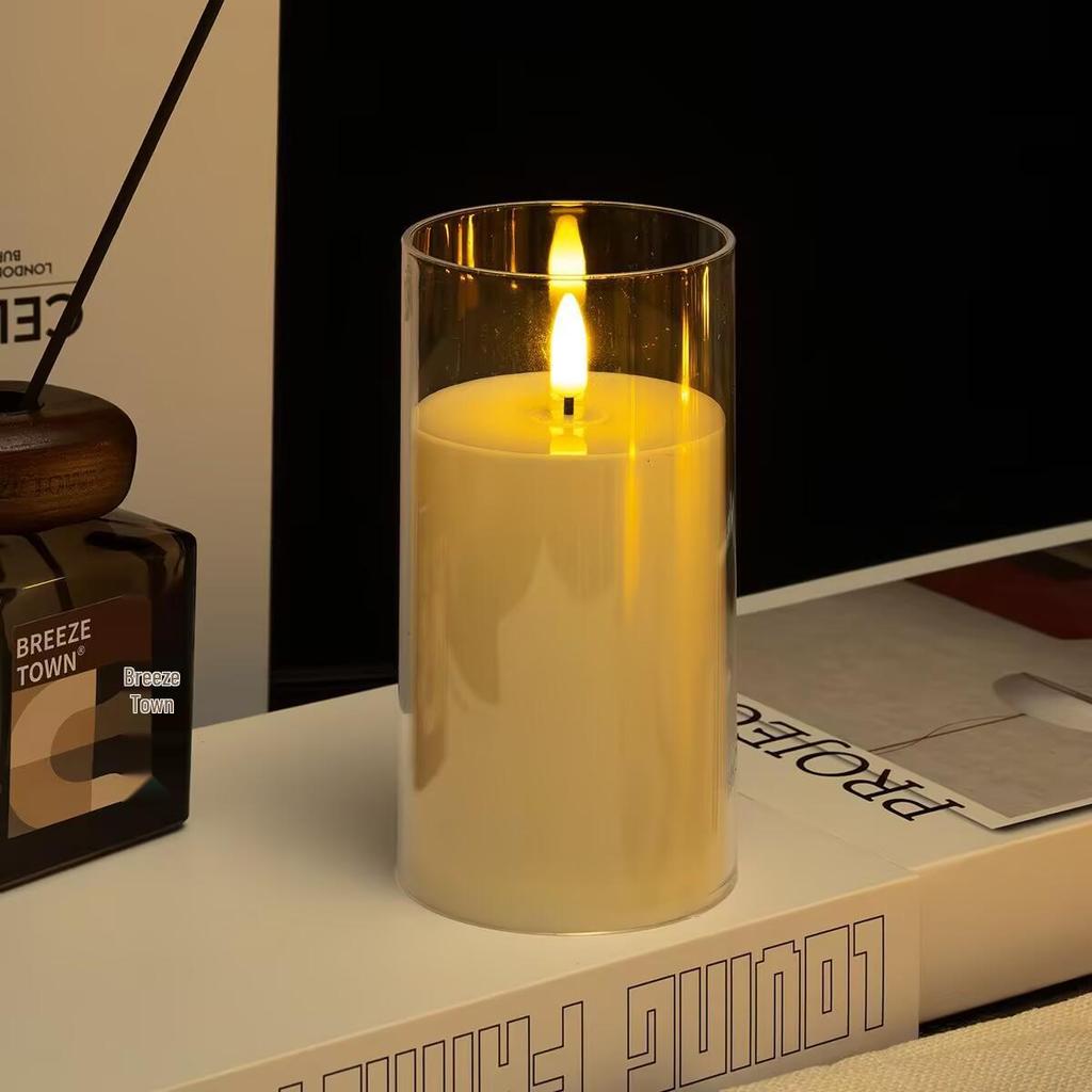 Acrylic LED Candle Light with Swaying Flame and Cup