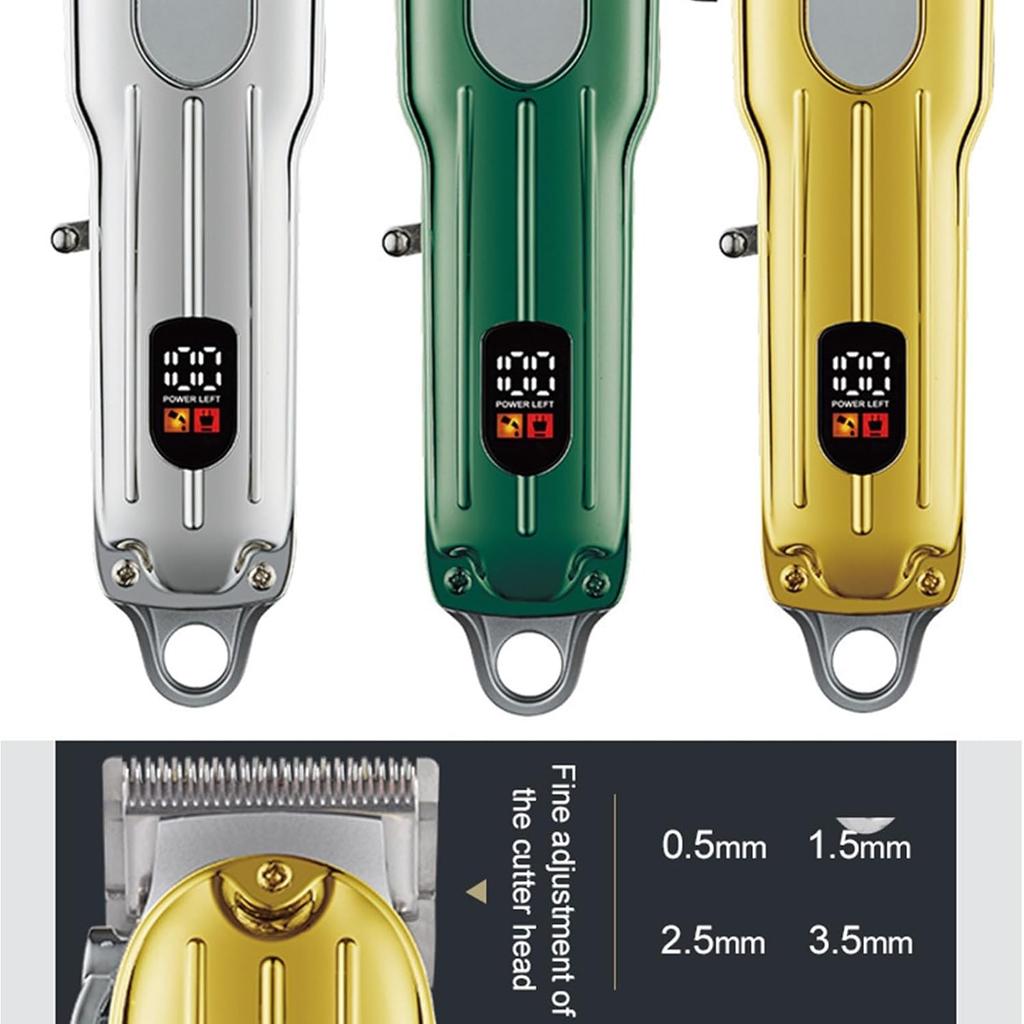 Powerful Long-Lasting Rechargeable Hair Clipper, Professional Cordless Hair Trimmer for Men, Electric Hair Cutting Grooming Kit with 4 Guide Combs