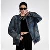 ICH MODE Women's Retro Washed Denim Jacket