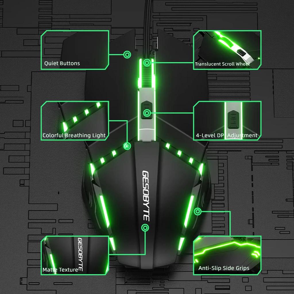 Mechanical Feel Wired Keyboard And Mouse Set, Wired Keyboard And Mouse Combo, Gaming Office Home Computer Keyboard, Black