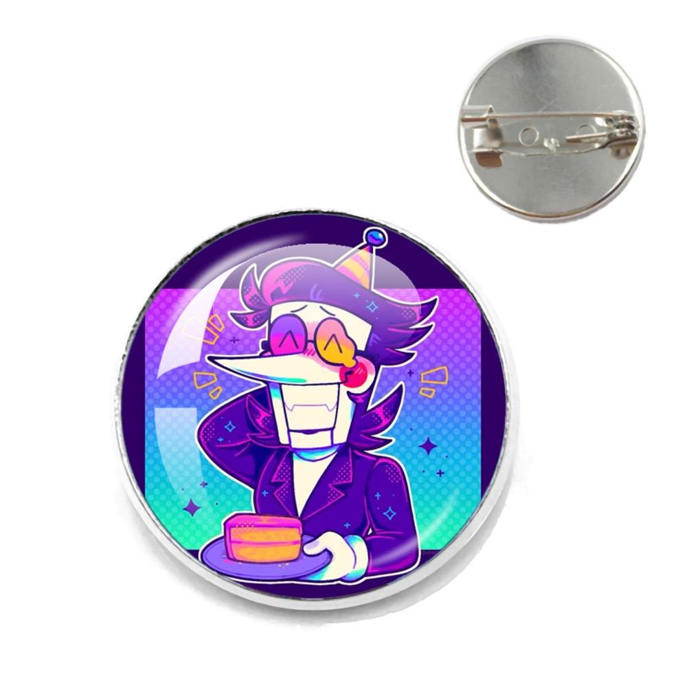 

Game Deltarune Game Character Spamton Funny Meme Metal Pins Glass Brooch Badges Accessories Gamer Friend Fans Jewelry Gift 20MM