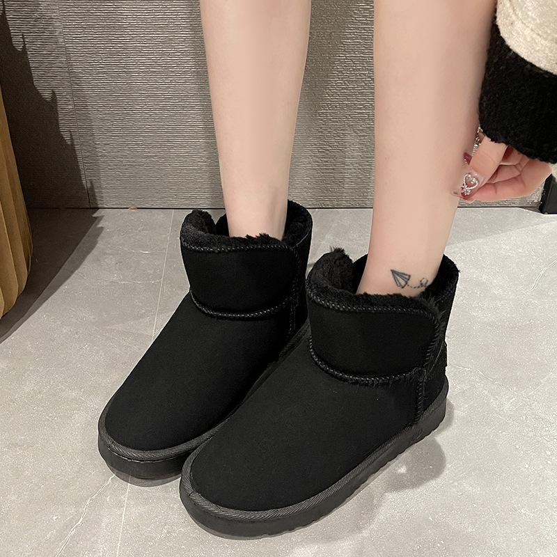 2025 Winter Velvet Matte Anti-water Snow Boots Women's Shoes Purchase the Same Mini Short Boots Bow