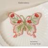 Iron On Patches Cute Waterproof Flower Butterfly Embroidery Heat Transfer Applique for Outdoor Bag Camping Gear Decoration