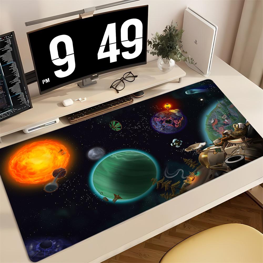 Mouse Pad Anime Keyboard Pad Laptop Outer Wilds Solar System Desk Mat PC Gaming Accessories Natural Rubber Mousepad XXL Carpet