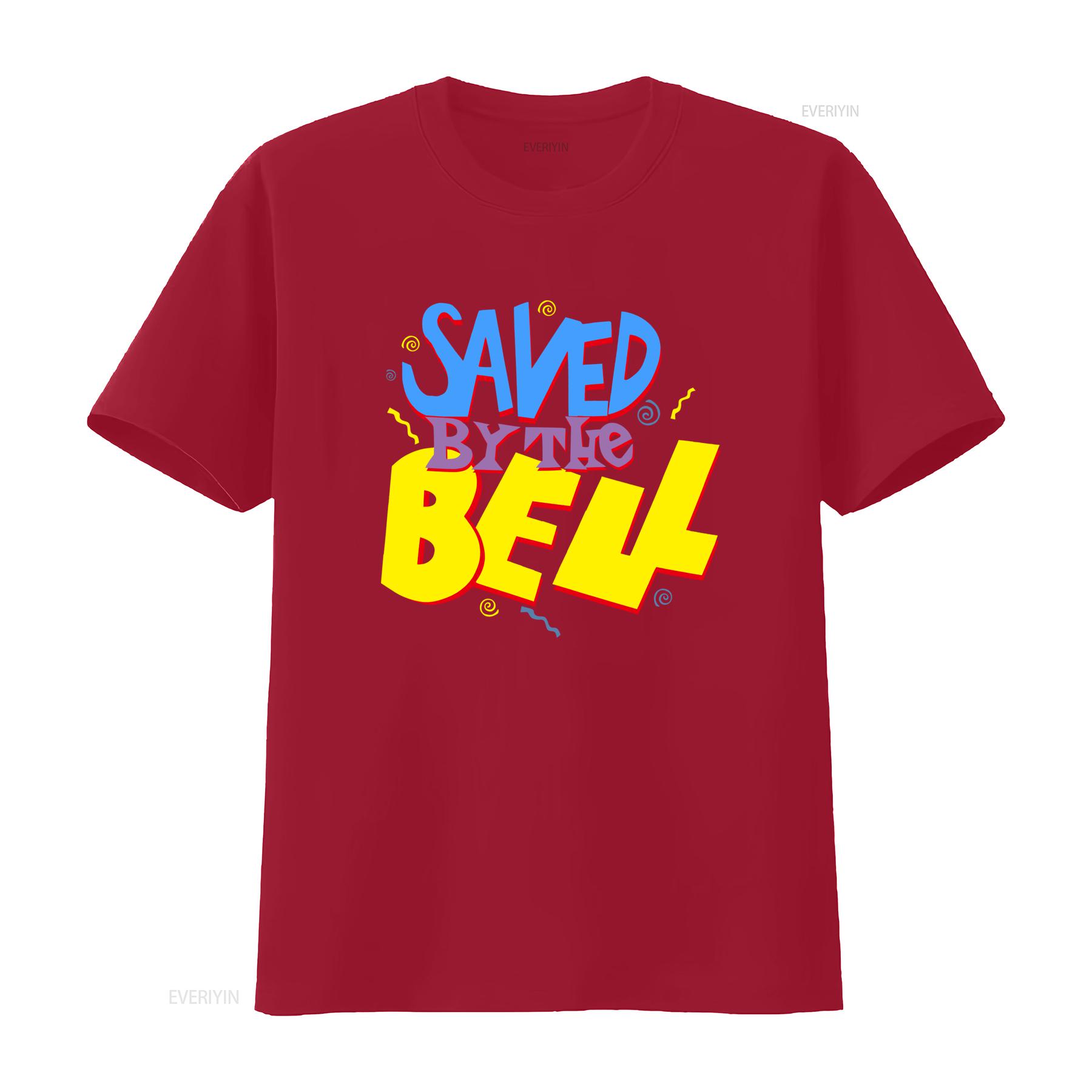 

Saved By The Bell Colorful TV Show Logo Mens T Shirt Retro and Fun Design vintage Washed Breathable Soft Versatile S