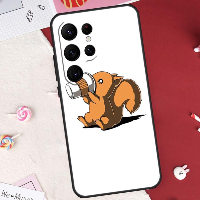 Cartoon Squirrel Case For Samsung Galaxy S26 Ultra S23 S22 S21 S20 S24 S25 Ultra S10 Plus S25 FE Cover Shell