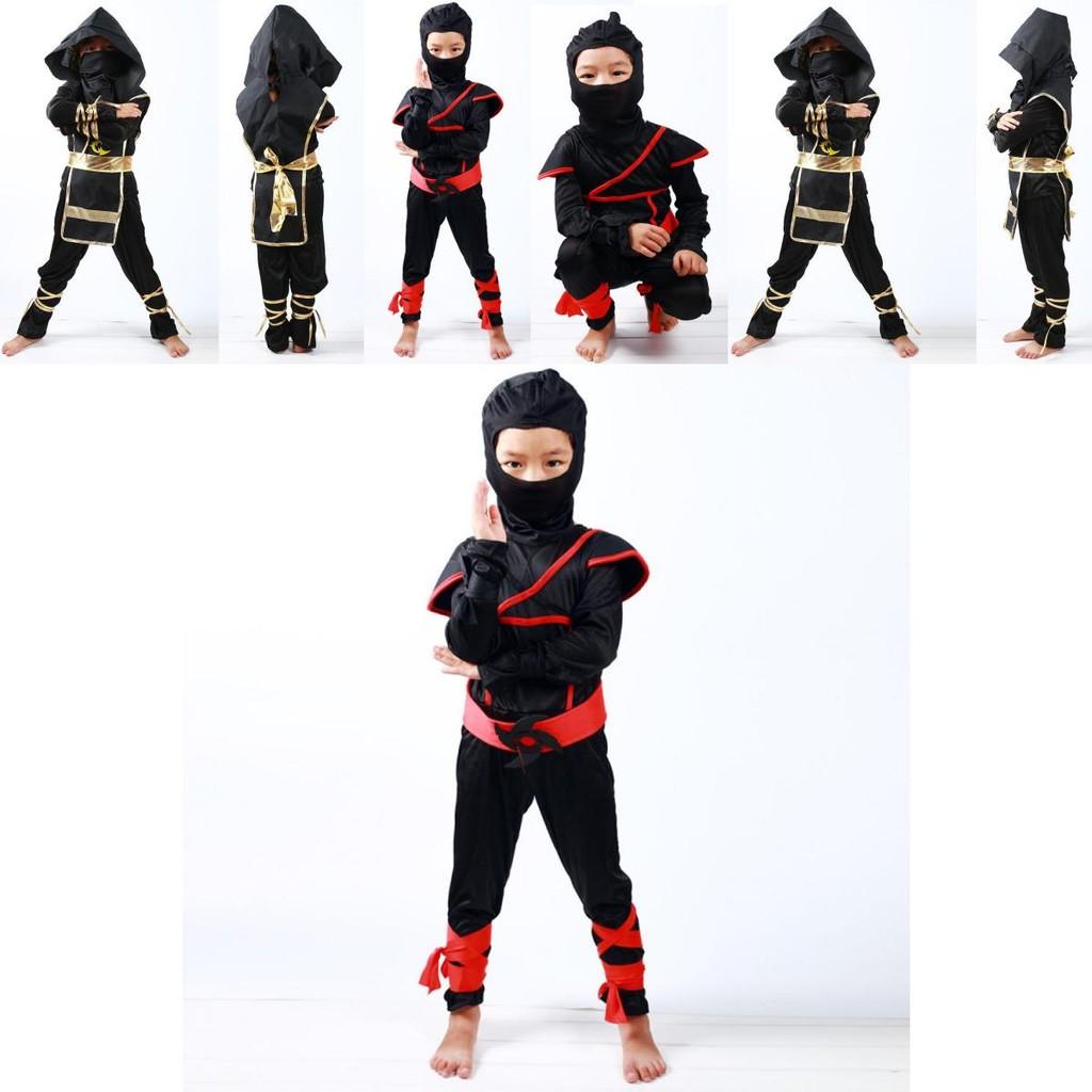 Comfortable And Breathable Boys Kids Ninja Assassin Costume With Adjustable Features