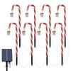 Solar-Powered LED Candy Cane Lights - Indoor And Outdoor Holiday Decor For Gardens, Paths, And Christmas Decorations