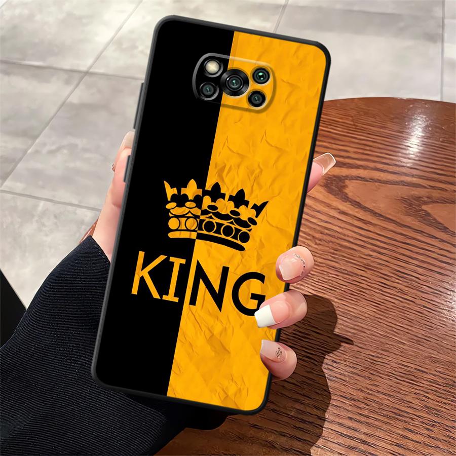 Case for Xiaomi Poco F8 C61 C75 C71 M5 F1 X3 X4 X5 X7 Pro M3 M4 M7 F3 C50 Funda Phone Cover Crown Letters