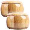 Chandini Bamboo Go Stone Natural Go Stone Indoor Go Go Set of 2 Container, Color, Case, Toy, Game, Play, Box, Accessories,