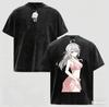 Stylish Washed Black "Alya Sometimes Hides Her Feelings In Russian" Anime Casual Cotton Short-Sleeve T-Shirt