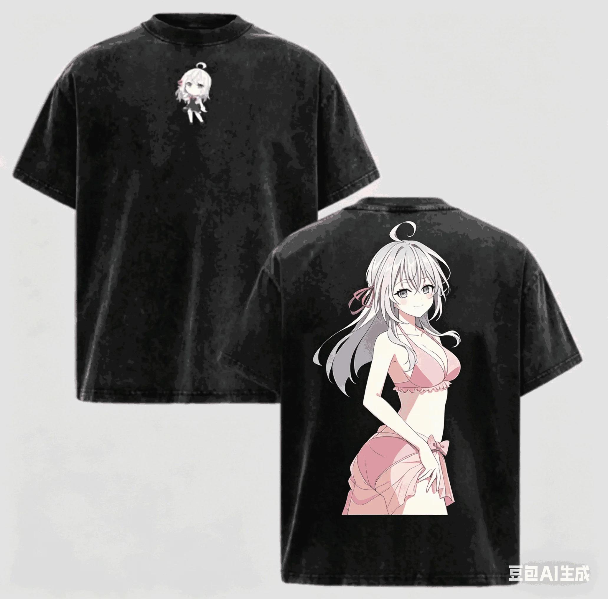 

Stylish Washed Black Alya Sometimes Hides Her Feelings in Russian Anime Casual Cotton Short-Sleeve T-Shirt L