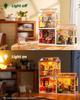 Robotime Super Creator DIY Miniature House Kit Model Kits for Adult to Build Home Desk Bookshelf Decoration Hong Kong Bites Cafe