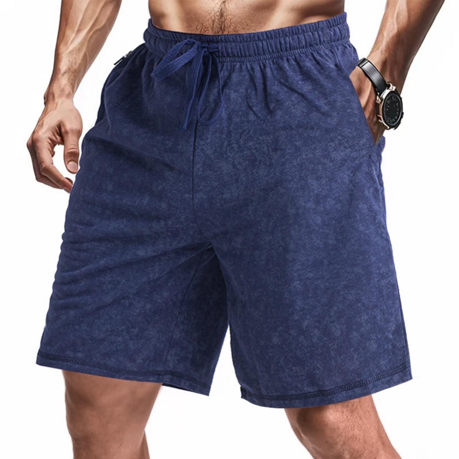 

Men s Drawstring Loose Fit Beach Shorts, Athletic Casual 5-Inch Bottoms XL Темно-синій