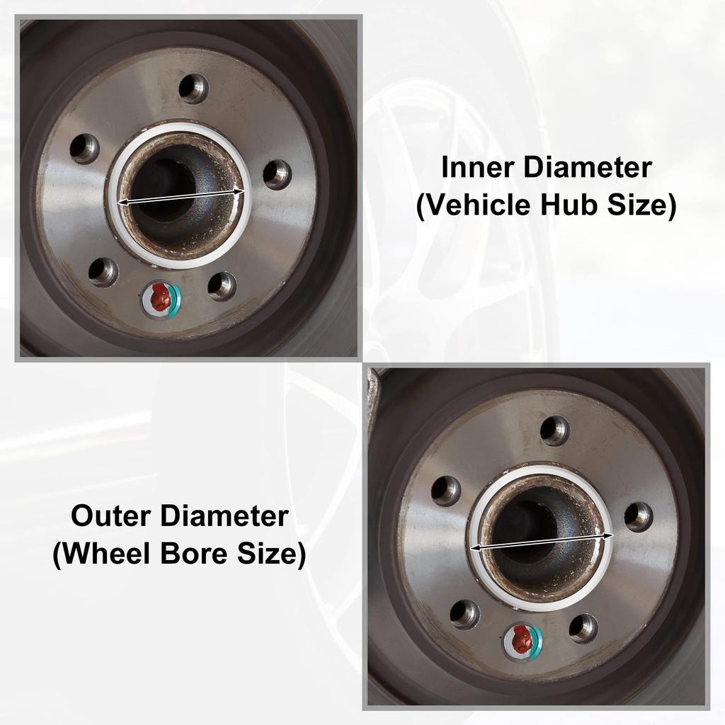 uxcell Navring, 2,8 tommer (70,1 mm), 2,1 tommer (54,1 mm), Hjulsenterfokusert