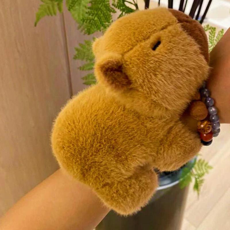 Capybara Plush Papa Circle Simulation Anime Fluffty Stuffed Animals Wrist Hug Plush Soft Doll Birthday Teenager Gift Toys