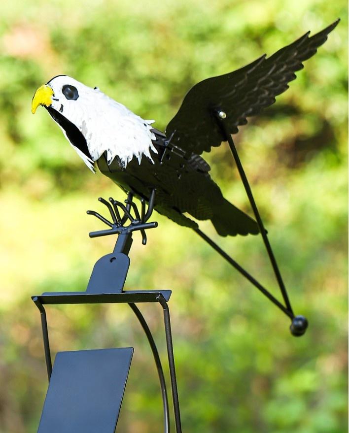 Repelente de Pájaros Águila Hierro de Simulación Veleta Giratoria Decoración Adorno para Patio Parque
